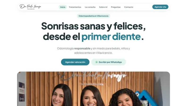Dra. Paola Naranjo — sitio web de odontopediatría en Villavicencio