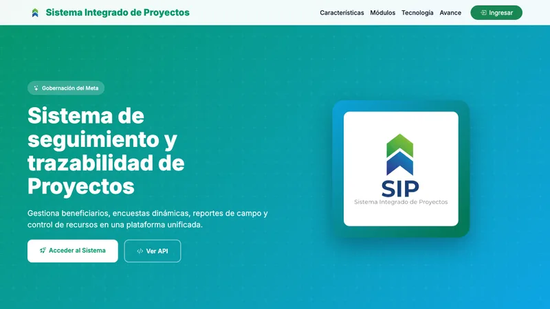 SIP — Sistema Integrado de Proyectos, Gobernación del Meta