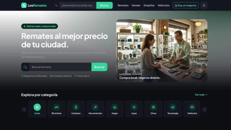 Los Remates — plataforma de remates y compraventas locales